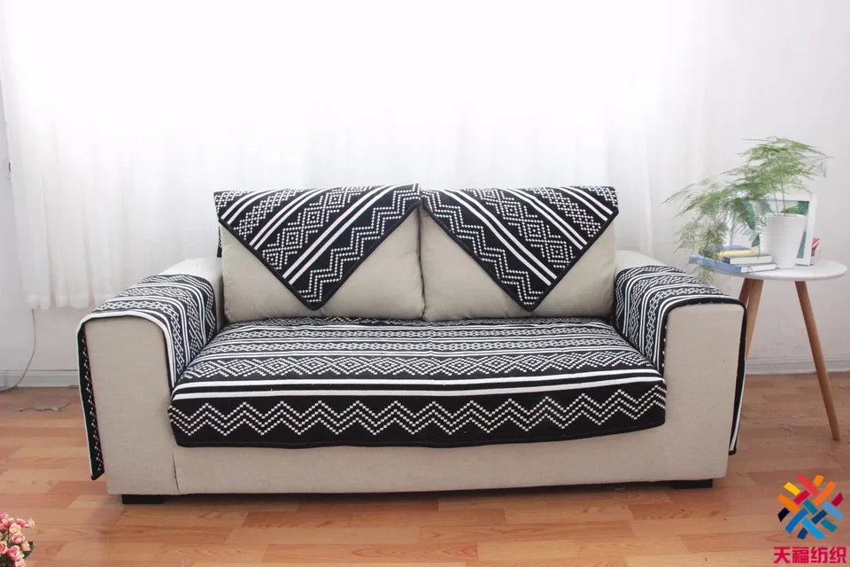 Chevron Band Stripe Woven Sofa Cover representative image