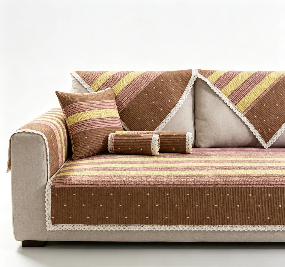Mottled Irregular Stripe Woven Sofa Cover main image