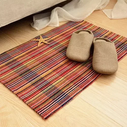 Rainbow Melange Stripe Woven Rug representative image