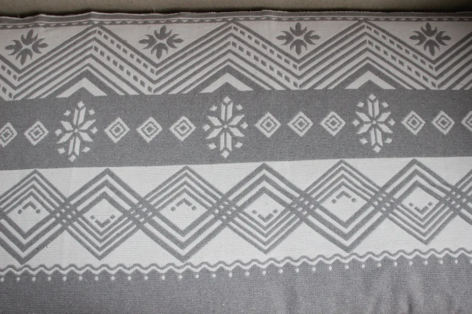 Nordic Snowflake Stripe Woven Rug representative image