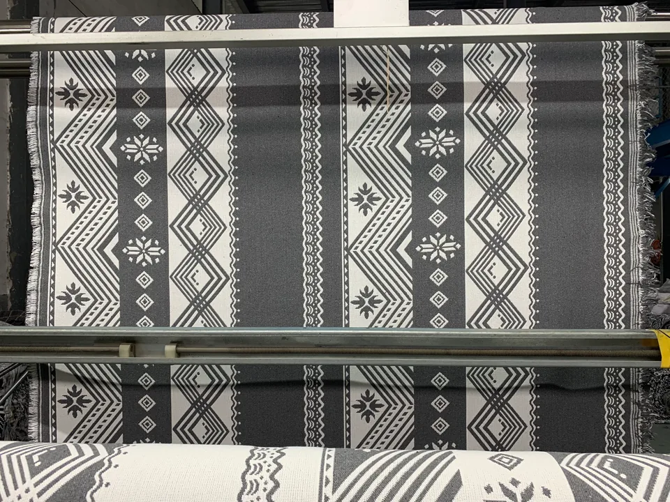 Nordic Snowflake Stripe Fabric by Meter representative image