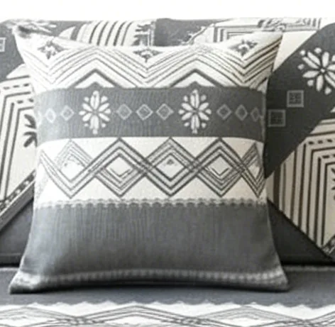 Nordic Snowflake Stripe Cushion Cover representative image
