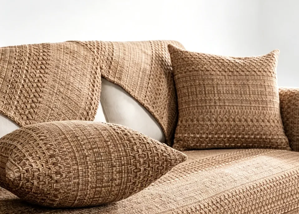 Textured Basketweave Stripe Cushion Cover representative image