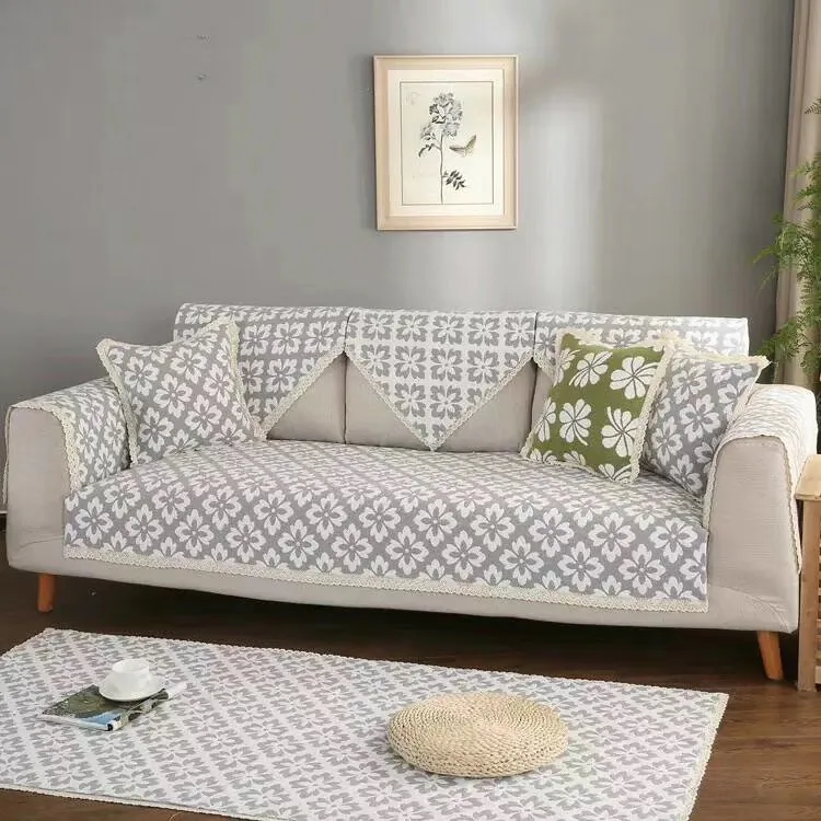 Geometric Floral Tile Woven Rug representative image