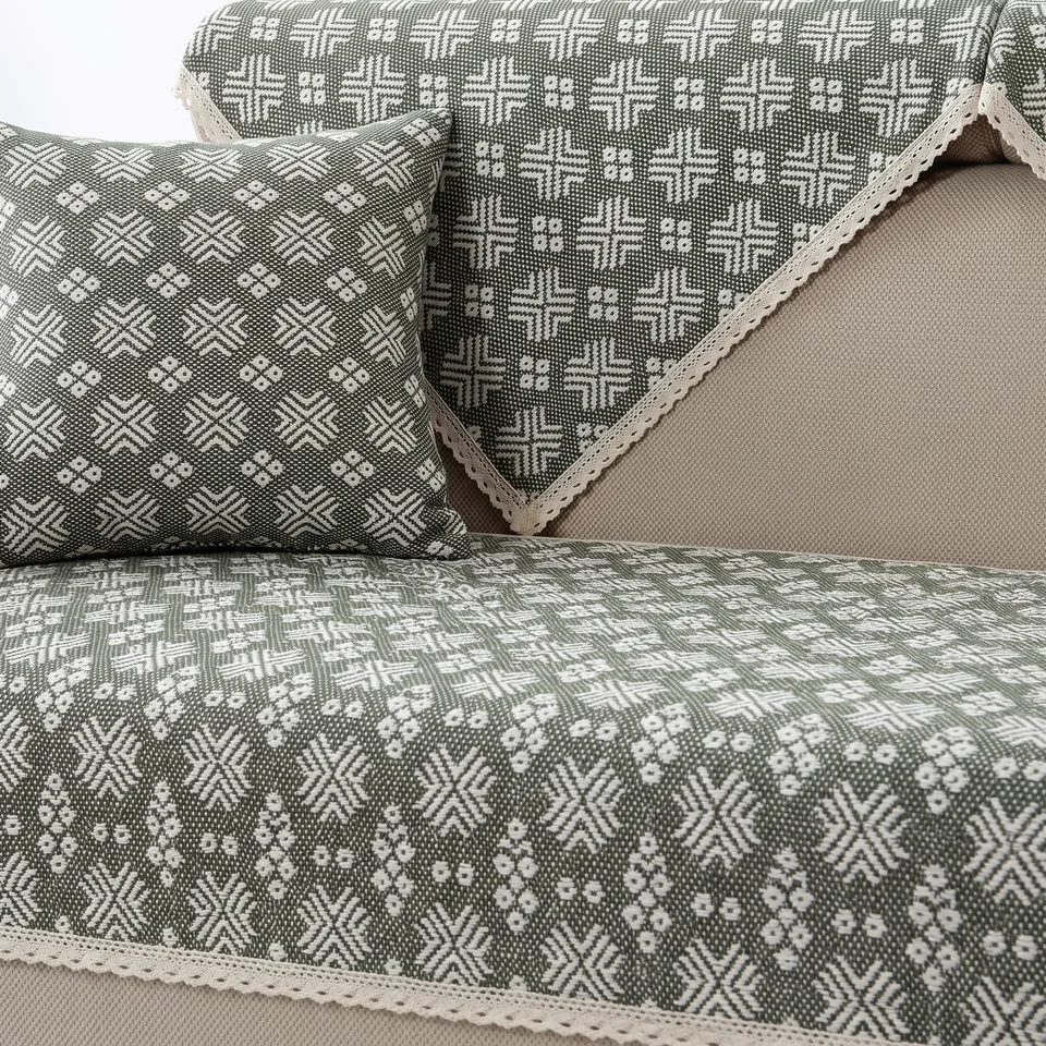 Diamond Lattice Weave Woven Sofa Cover representative image